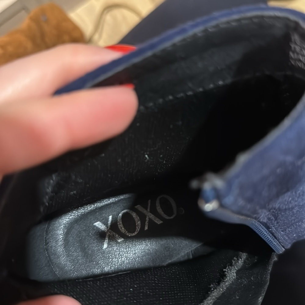 XOXO Rhinestones Velvet Booties - Picture 4 of 5